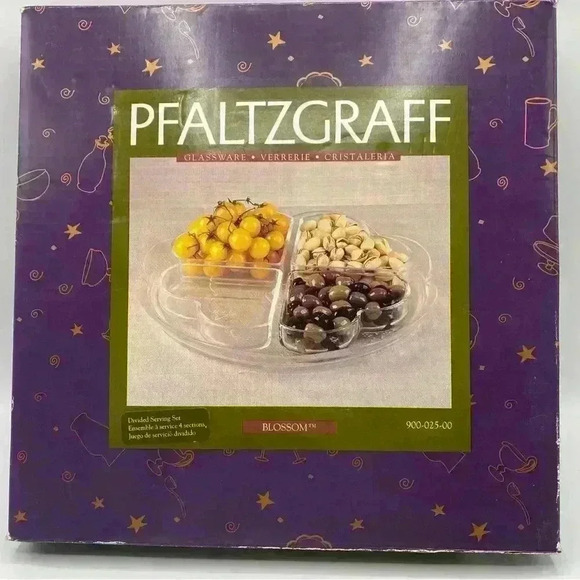 Vtg Pfaltzgraff Serving Set "Blossom" 5 Pcs Tray - Chips Veg Snacks Valentines - Picture 1 of 5